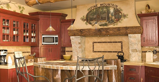 Mountain lodge surrounded by pine trees in Lake Arrowhead